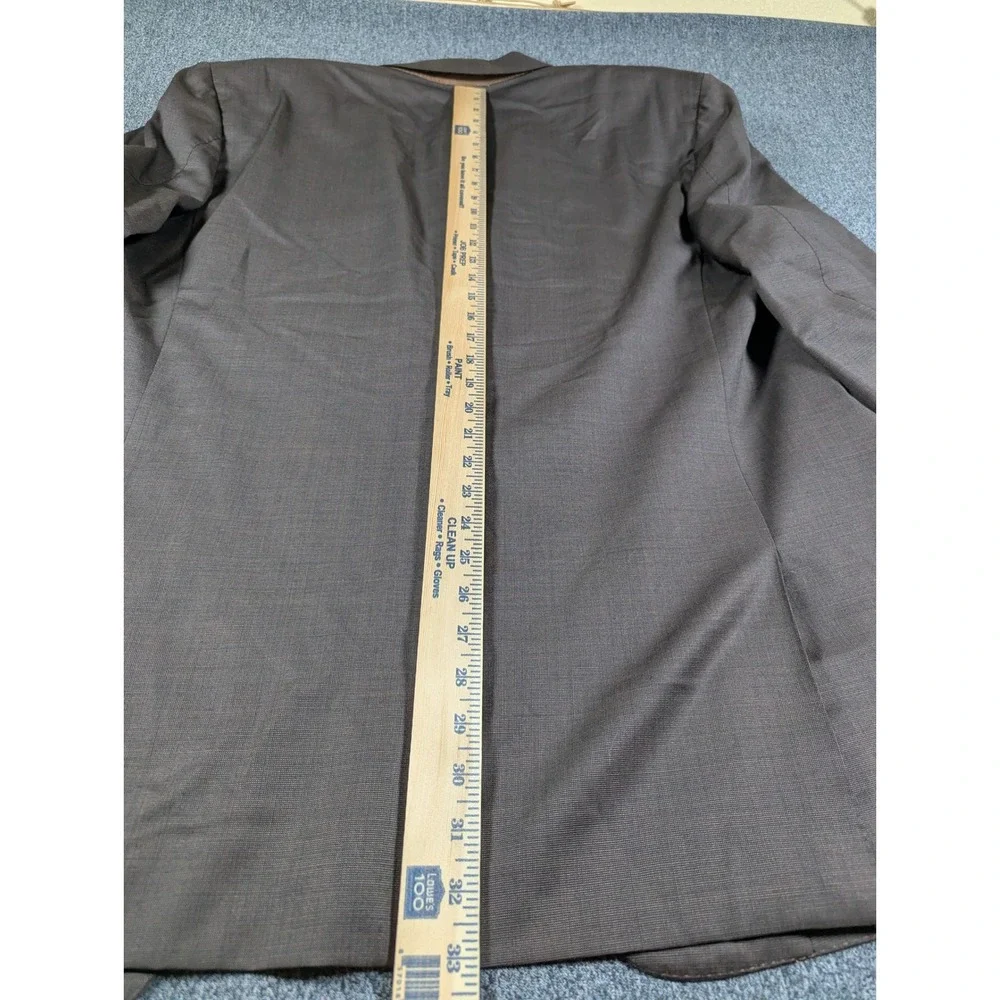 Jhane Barnes Spectrum II Mens Brown Wool Blazer Jacket 48L Peak Lapel Single Bre
